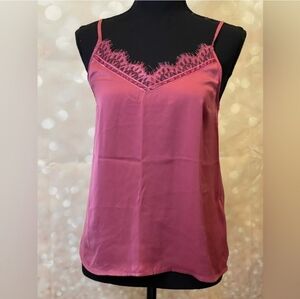NWT Abercrombie & Fitch‎ Size XS Pink Camisole with Lace/Velvet V-Neck